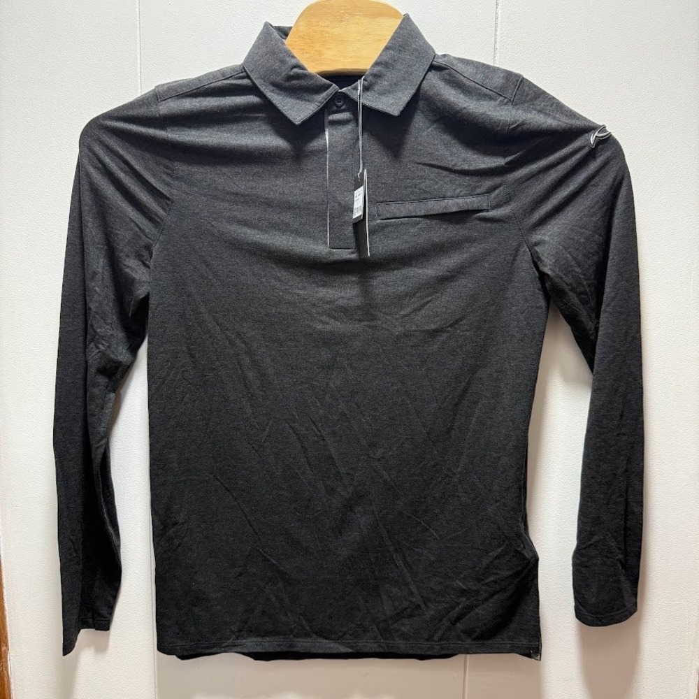 KJUS Inverness Polo L/S Mens Charcoal Gray Long Sleeve Golf Shirt Size 48 S NEW